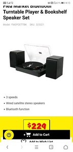 flea market bluetooth turntable player & bookshelf speaker set